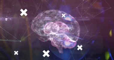 Sunucu odasında veri işleme animasyonu. küresel iş, bağlantılar, veri işleme ve teknoloji konsepti dijital olarak oluşturulmuş video.