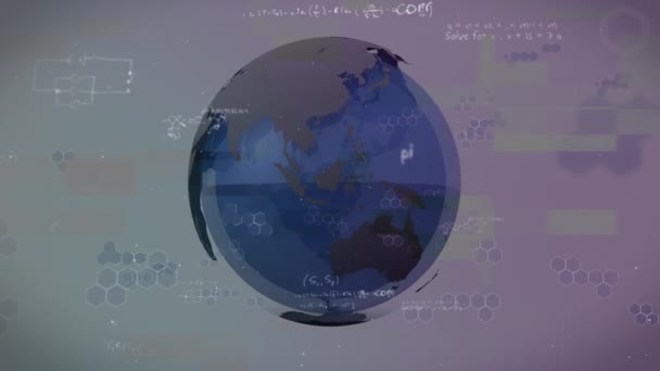 Animazione Dell Elaborazione Dei Dati Tutto Mondo Global Covid Concetto — Video Stock