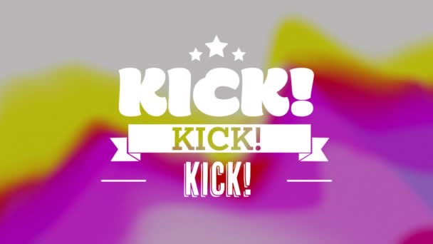 Animation Kick Text Sur Fond Coloré Concept Interface Communication Médias — Video