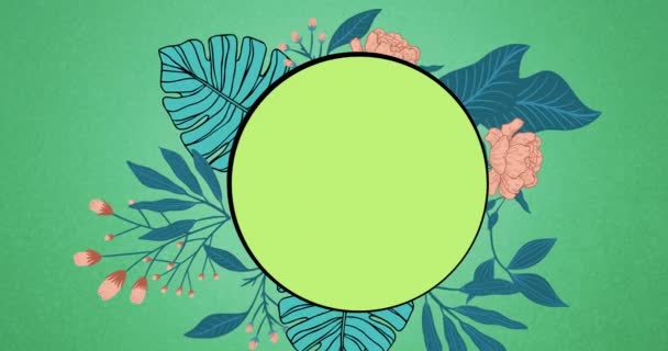 Анимация Анимации Текстового Логотипа Дня Счастливой Земли Над Цветами Зеленом — стоковое видео