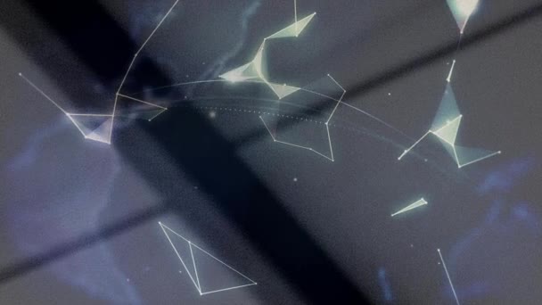 Animation du réseau de connexions sur fond sombre. concept global d'expédition et de connexions vidéo générée numériquement.