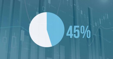 Turta grafiği ve arkaplanda finansal dalgalanma grafiği ile 0 'dan 100' e yükseliyor. 