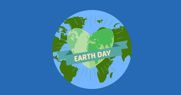 Zusammensetzung Des Earth Day Textes Und Des Herz Logos Über — Stockfoto