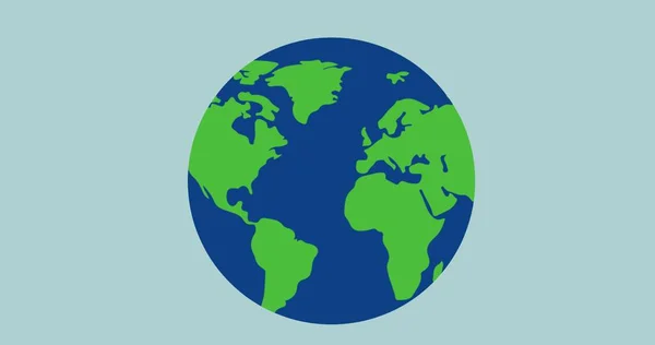 Composition Green Blue Globe Blue Background Global Conservation Earth Day — Stock Photo, Image