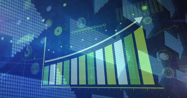 Imagen Del Procesamiento Datos Financieros Registro Estadísticas Sobre Flechas Interfaz —  Fotos de Stock