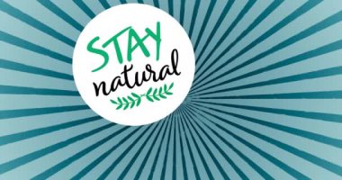 Mavi çizgili arka planda doğal metin ve logo bırakmanın animasyonu. küresel koruma ve yeşil farkındalık kavramı dijital olarak oluşturulmuş video.