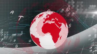 Karanlık arka planda bağlantı ağının ve veri işleme ağının animasyonu. küresel internet güvenliği, dijital arayüz ve bağlantılar konsepti dijital olarak oluşturulmuş video.