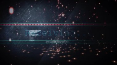 Siyah arkaplanda veri işleme animasyonu. küresel sosyal medya, bağlantılar ve dijital arayüz konsepti dijital olarak oluşturulmuş video.