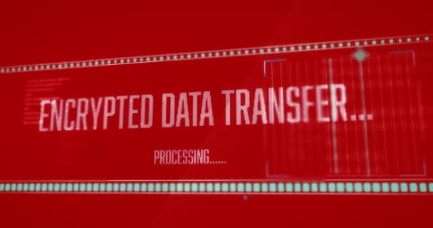 赤の背景にデータ処理のアニメーション グローバルソーシャルメディア接続デジタルインターフェースの概念デジタル生成ビデオ — ストック動画