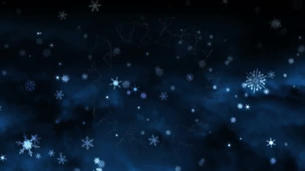 Animación Nieve Cayendo Sobre Fondo Negro Navidad Tradición Concepto Celebración — Vídeo de stock