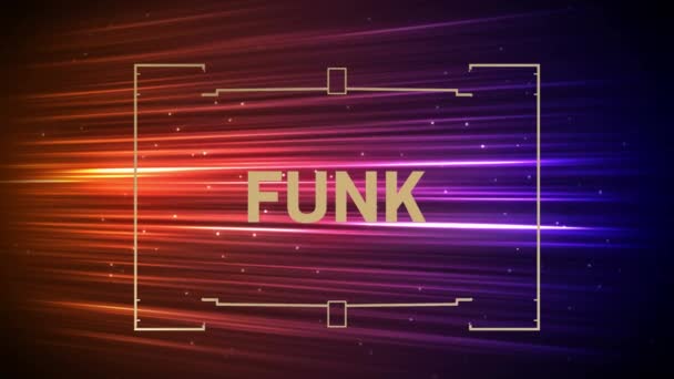 Animación Texto Funk Sobre Senderos Ligeros Concepto Interfaz Comunicación Redes — Vídeos de Stock