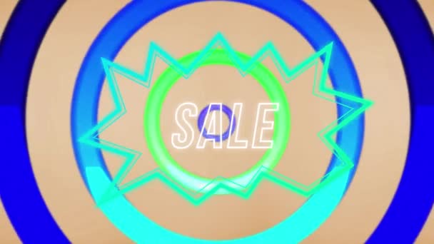 Animation Sale Text Retro Speech Bubble Abstract Background Shopping Sales — Stock Video