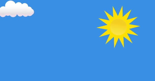 Animação Sol Mundo Rindo Céu Azul Nuvens Conceito Conservação Global — Vídeo de Stock