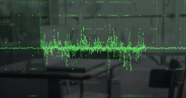 Imagen Compuesta Digital Gráficos Verdes Sobre Procesamiento Datos Financieros Contra —  Fotos de Stock