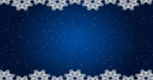 Immagine Neve Che Cade Contro Decorazione Modello Natale Blu Natale — Foto Stock