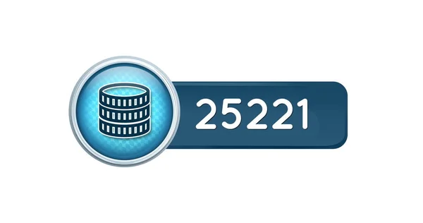 Imagen Contar Números Una Caja Azul Con Icono Monedas Sobre — Foto de Stock