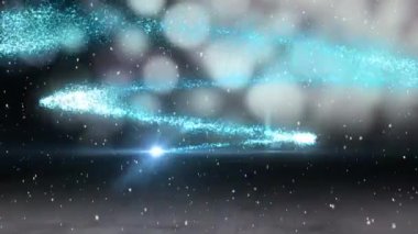 Karanlık arka planda kar yağışının animasyonu. Noel, gelenek ve kutlama konsepti dijital olarak oluşturuldu.