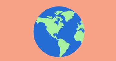 Pembe arka planda dünya çapında enerji tasarrufu metni ve logosu animasyonu. küresel koruma ve yeşil farkındalık kavramı dijital olarak oluşturulmuş video.