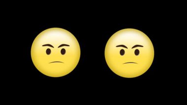 Siyah arkaplanda dijital emoji simgelerinin animasyonu. küresel sosyal medya, bağlantılar ve dijital arayüz konsepti dijital olarak oluşturulmuş video.