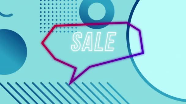 Animation Sale Text Retro Speech Bubble Shopping Sales Retail Concept — Stock Video