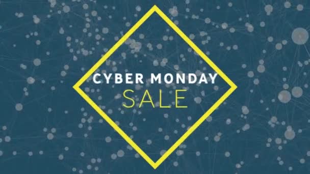 Animation Des Cyber Monday Verkaufstextes Über Netzwerke Von Verbindungen Globales — Stockvideo