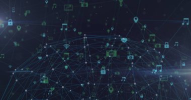 Bağlantı ağının küresel görüntüsü. dijital arayüz küresel bağlantı ve dijital olarak oluşturulan iletişim konsepti.