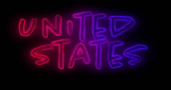 Digital Image United States Text Red Blue Gradient Lines Czarnym — Zdjęcie stockowe