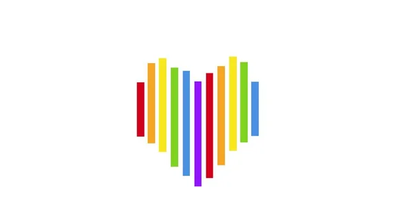 Hart Teken Regenboog Kleuren Witte Achtergrond Lgbtq Trots Gelijkheid Viering — Stockfoto