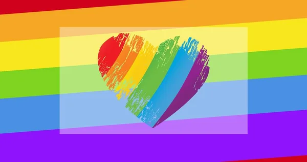 Regenboog Hart Regenboog Strepen Achtergrond Lgbtq Trots Gelijkheid Viering Concept — Stockfoto