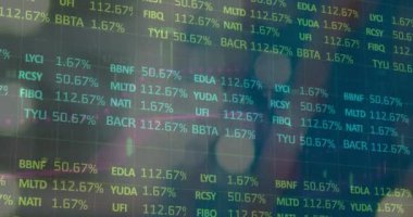 Boş bir depoda veri işleme animasyonu. küresel sevkiyat, dağıtım ve bağlantılar konsepti dijital olarak oluşturulmuş video.