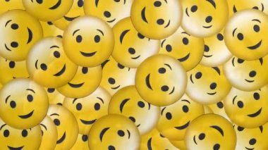 Akıllı telefon kullanan tesettürlü bir kadın için düşen emojilerin animasyonu. küresel sosyal medya, dijital arayüz, teknoloji ve bağlantılar konsepti dijital olarak oluşturulmuş video.