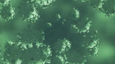 Karanlık arka planda düşen 19 hücrenin animasyonu. küresel sağlık ve sağlık hizmetleri kavramı dijital olarak üretilen video.