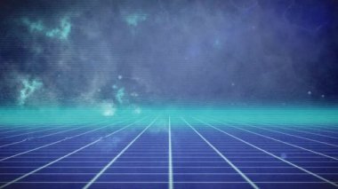 Mavi arkaplandaki bağlantı ağının canlandırılması. küresel sosyal medya, bağlantılar ve dijital arayüz konsepti dijital olarak oluşturulmuş video.