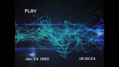 Işık yollarının üzerindeki parazitin animasyonu. küresel sosyal medya, bağlantılar ve dijital arayüz konsepti dijital olarak oluşturulmuş video.