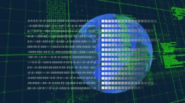 Öğütülmemiş veri işleme animasyonu. küresel internet güvenliği, dijital arayüz ve bağlantılar konsepti dijital olarak oluşturulmuş video.