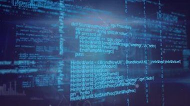 Bağlantı ağlarının animasyonu ve kara arkaplan üzerinden veri işleme. küresel bağlantılar, dijital arayüz, dijital olarak oluşturulan veri işleme konsepti.