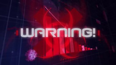 Covid 19 hücrenin ve istatistik kaydı olan metnin animasyonu. küresel covid 19 salgın ve veri işleme konsepti dijital olarak oluşturulmuş video.