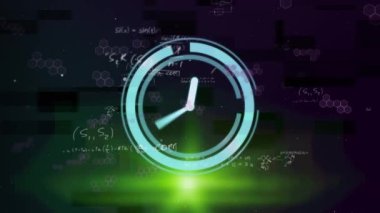 Saat üzerinden veri işleme animasyonu. küresel sağlık, ilaç ve sağlık hizmetleri kavramı dijital olarak üretilen video.