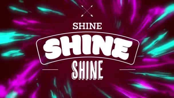 Animation Shine Text Black Background Social Media Communication Interface Concept — Stock Video