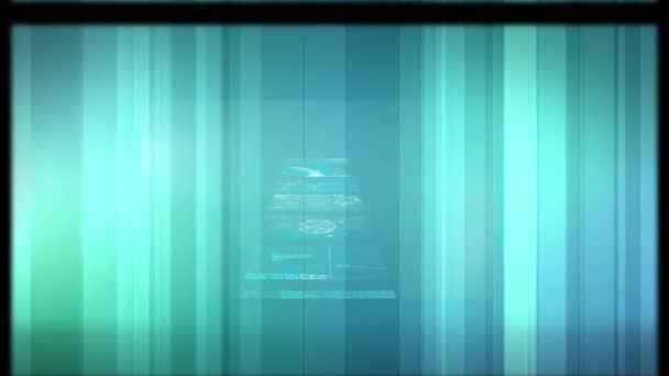 Animacja Skanera Okrężnego Ramki Ślizgowej Nad Interfejsami Przetwarzaniem Danych Niebieskich — Wideo stockowe