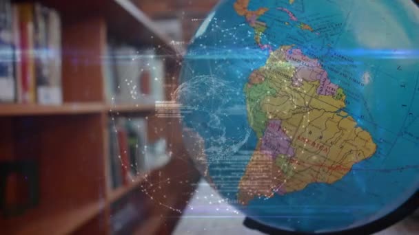 Анимация Обработки Данных Сети Соединений Всему Миру Классе Глобальное Образование — стоковое видео