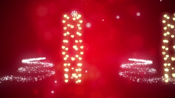 Анімація Різдвяних Прикрас Над Ялинками Різдво Традиція Концепція Святкування Цифрове — стокове відео
