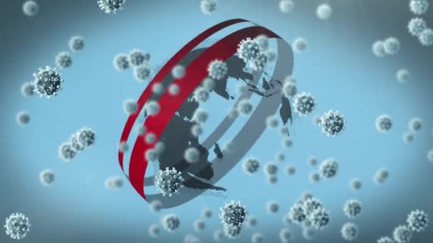 Анімація Ковадла Клітин Літають Всьому Світу Глобальна Концепція Ковадла Пандемії — стокове відео