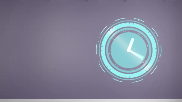 Animación Del Reloj Moviéndose Rápido Con Espacio Copia Sobre Fondo — Vídeo de stock
