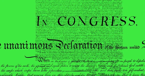 Amerika Birleşik Devletleri Nin Yeşil Arkaplana Karşı Hareket Eden Anayasasının — Stok fotoğraf