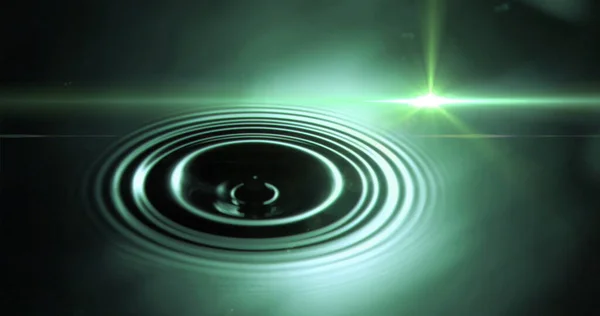Цифрове Зображення Плями Світла Фоні Падіння Води Зелений Фон Комп — стокове фото