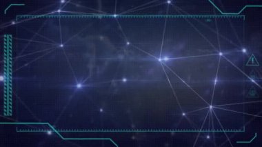 Dijital arayüz üzerinden bağlantı ağının animasyonu. küresel bağlantılar, dijital arayüz, teknoloji ve ağ konsepti dijital olarak oluşturulmuş video.