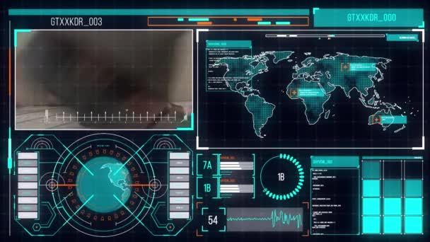 Animation Der Datenverarbeitung Auf Schwarzem Hintergrund Global Covid Pandemiekonzept Digital — Stockvideo