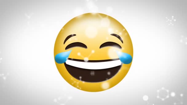 Animatie Van Gelukkige Emoji Icoon Netwerk Van Verbindingen Mondiaal Sociaal — Stockvideo