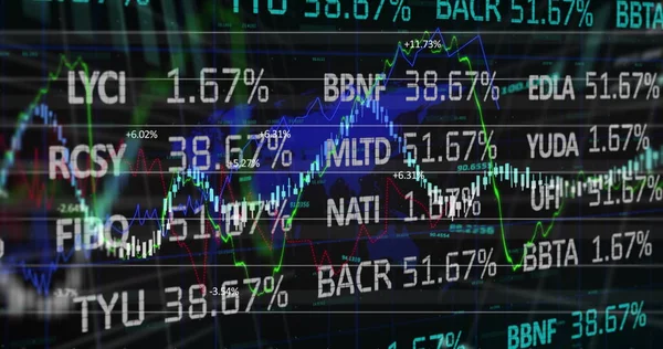 Bild Ekonomisk Databehandling Och Statistik Inspelning Svart Bakgrund Med Blå — Stockfoto